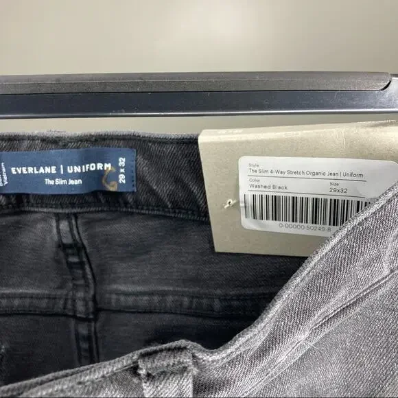 NWT EVERLANE The Slim Jean High Stretch 29x32 Black
